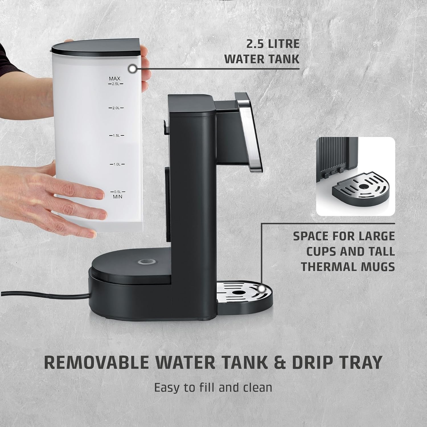 Instant Hot Water Dispenser 2.5L | Fast Boil Touch Control Filtered