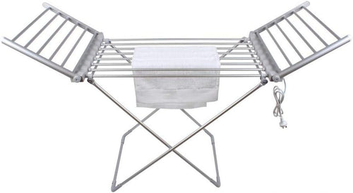 Heated Clothes Airer 20 Bar Winged Electric Indoor Folding Drying Rack