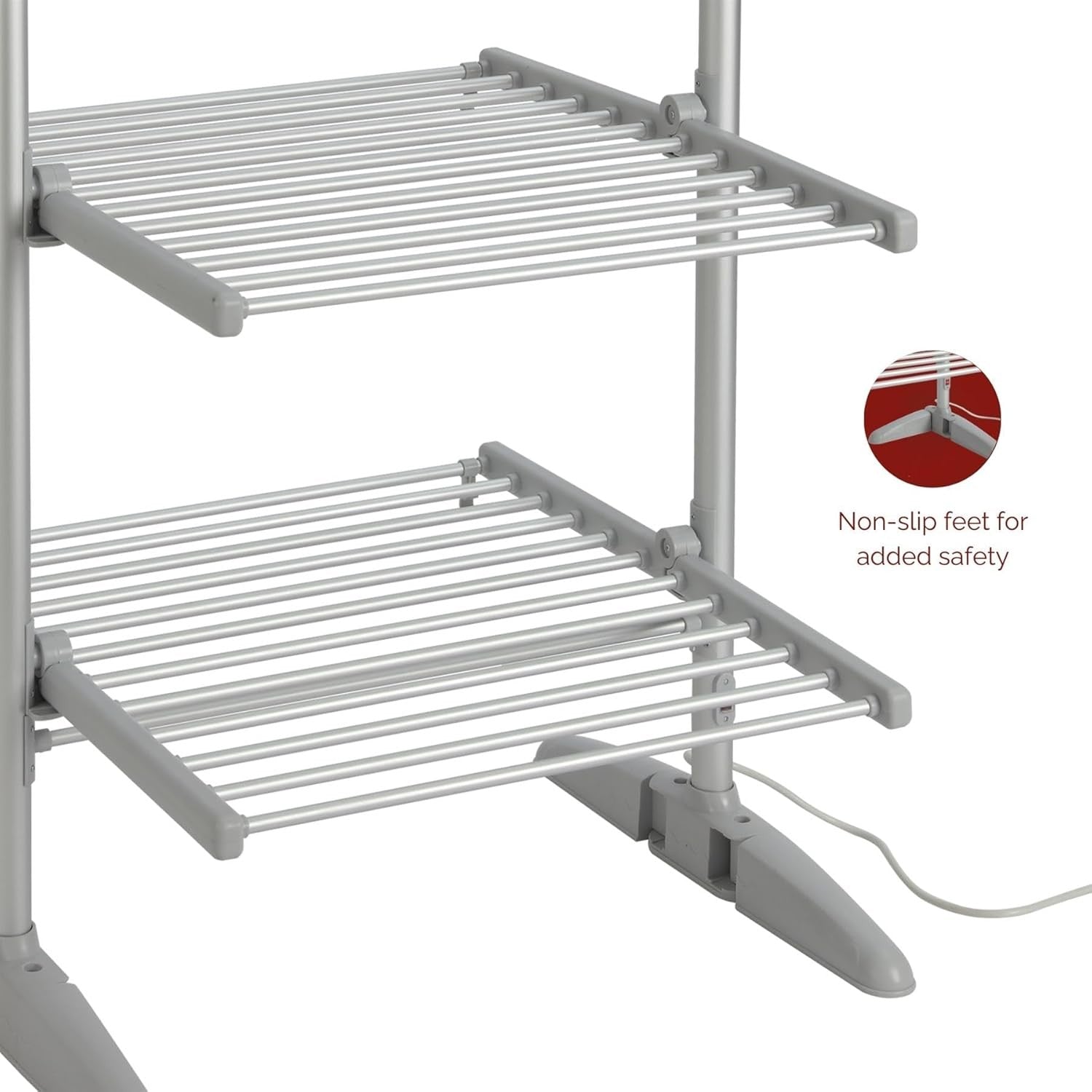 3 Tier Heated Clothes Airer Electric Drying Rack 36 Heated Rails Indoor