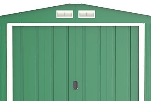 Extra Large Metal Garden Storage Shed 10x10ft Waterproof Outdoor Tool Shed Green