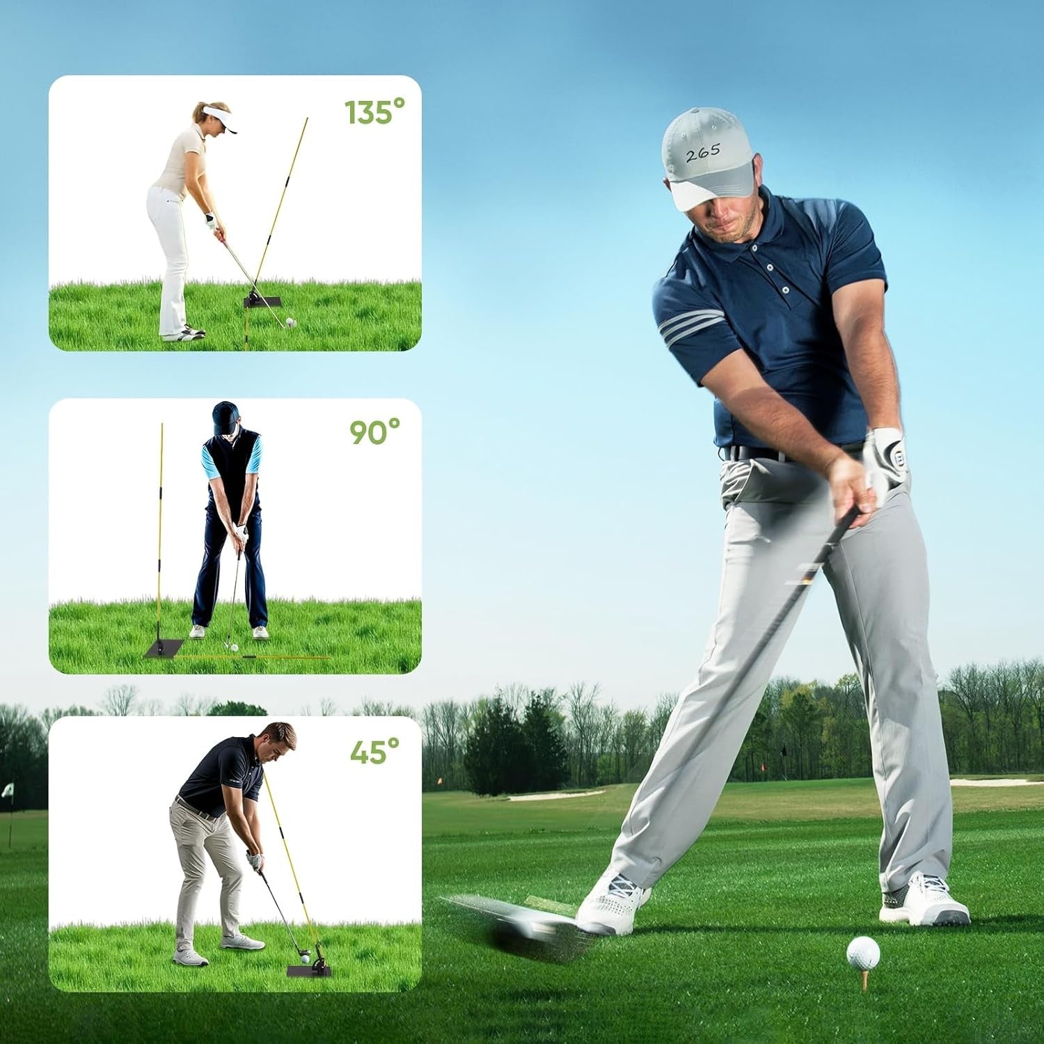 Golf Swing Trainer Alignment Sticks Set Swing Plane Aid