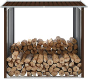 Heavy Duty Log Storage Shed 167x56x7cm Galvanised Steel Firewood Holder