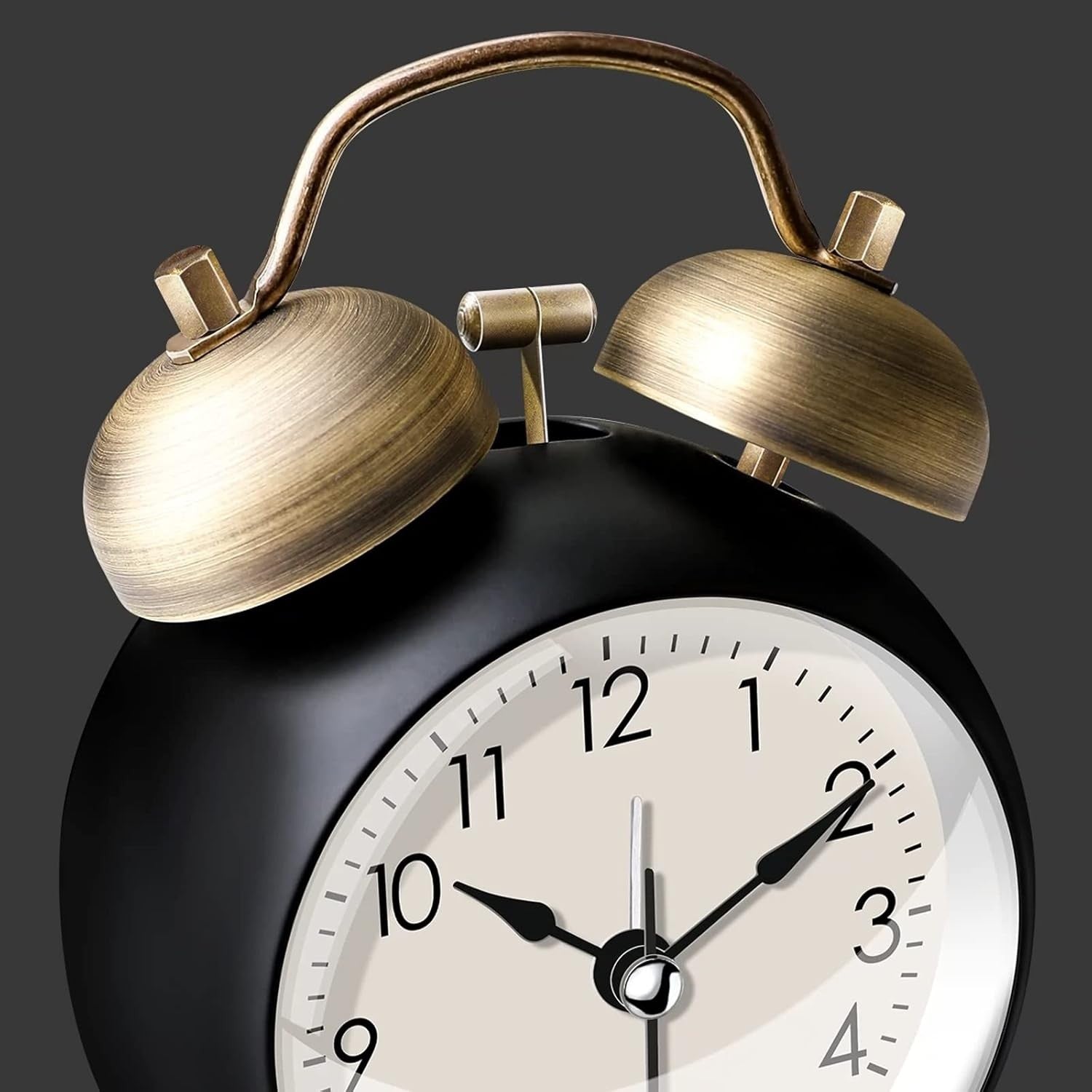 3 Inch Twin Bell Alarm Clock Loud Silent Non Ticking Night Light Bedside