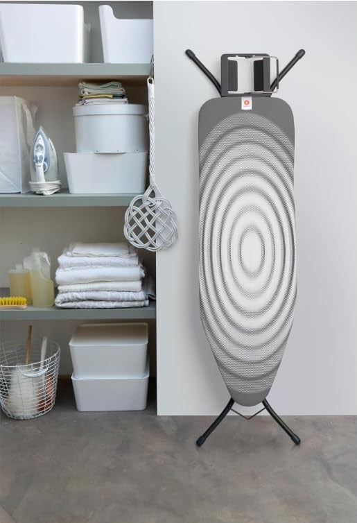 Medium Ironing Board 124x38cm Adjustable Height Steam Iron Foldable