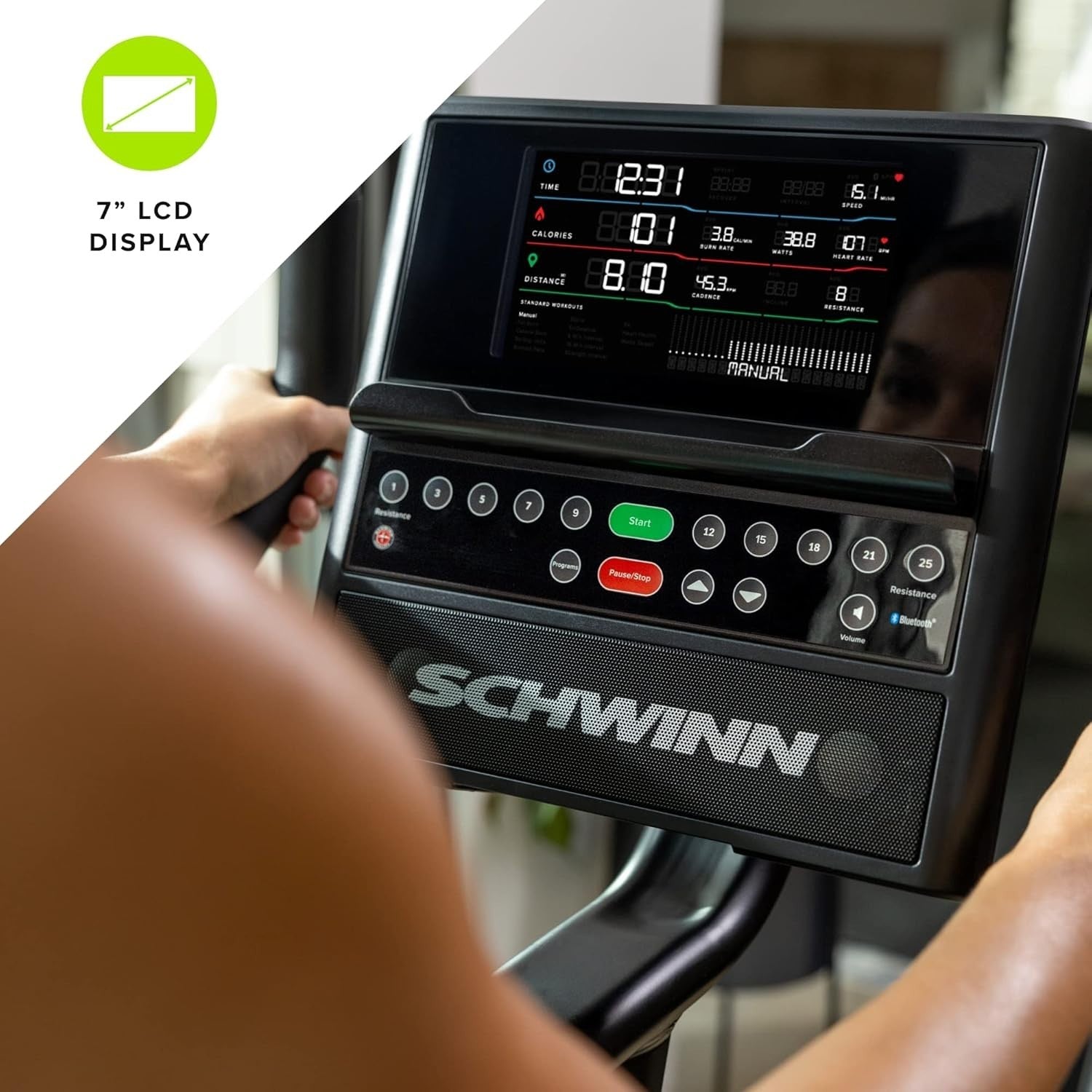 Connected Upright Exercise Bike Magnetic Resistance w/ Display & App Sync