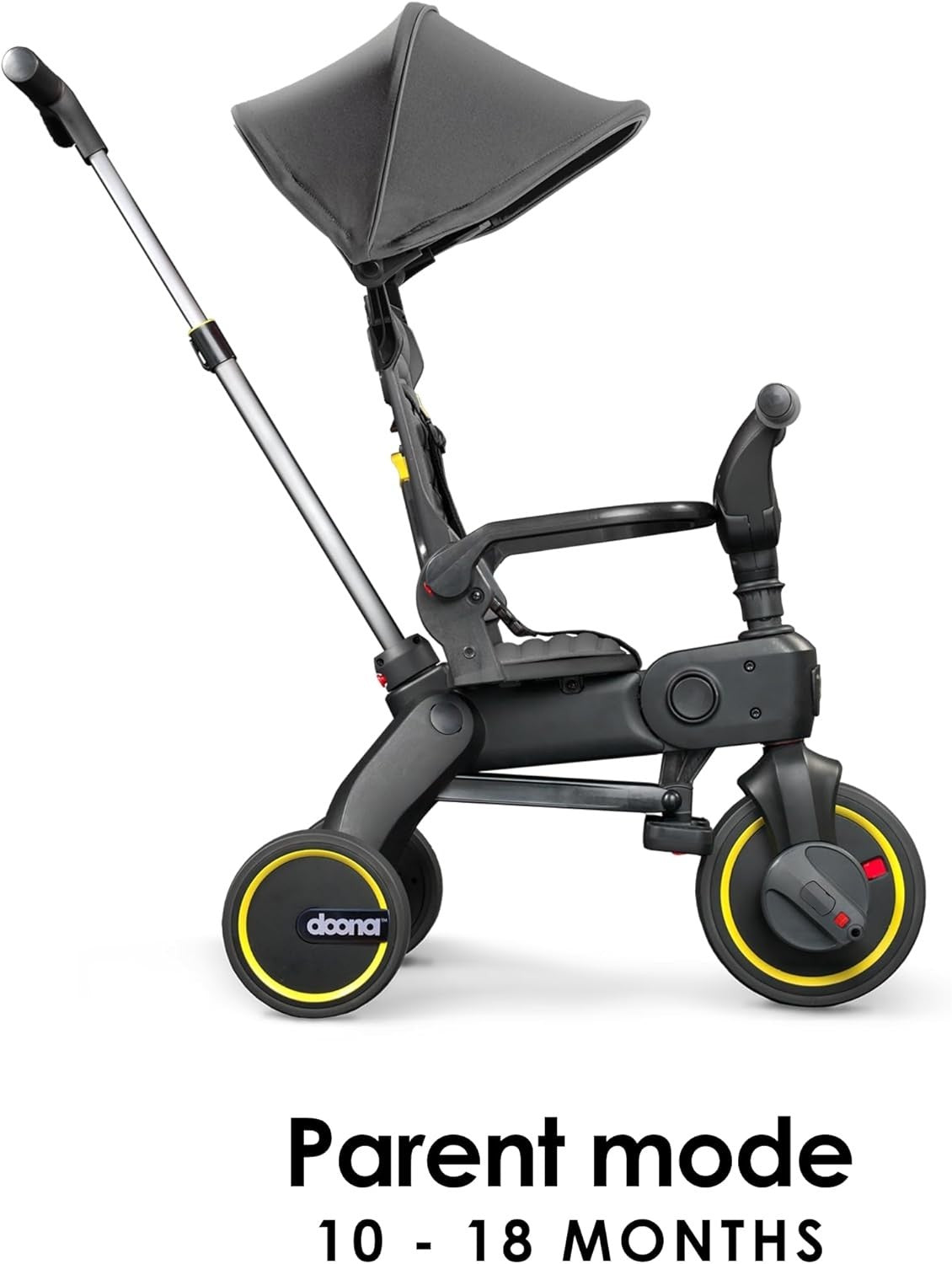 Premium Foldable Toddler Trike 4 in 1 Parent Handle Bike 10M-3Y Grey