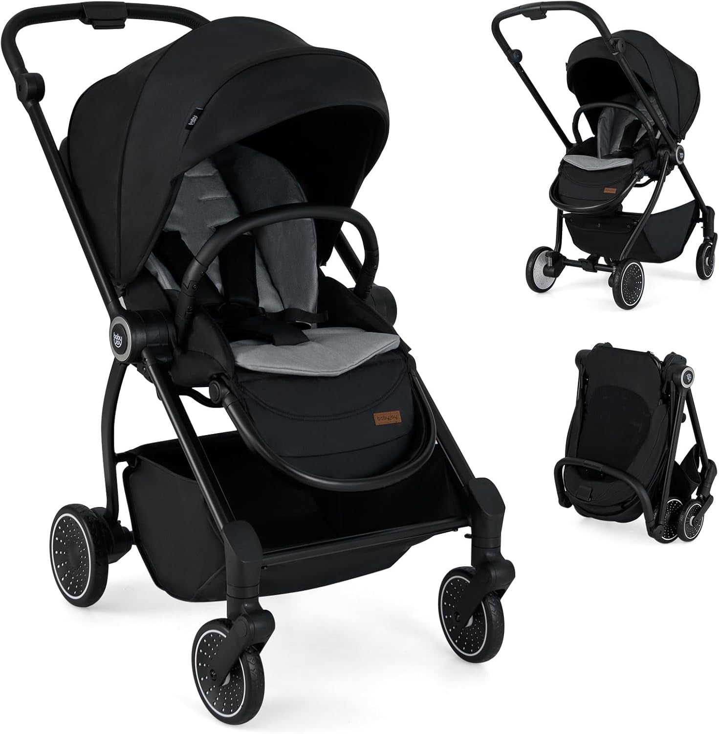 Foldable Baby Pushchair Reversible Seat Recline Adjustable Canopy 0-36M