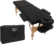 Portable Massage Table 2-Section Wooden Folding Beauty Therapy Couch w/ Cradle