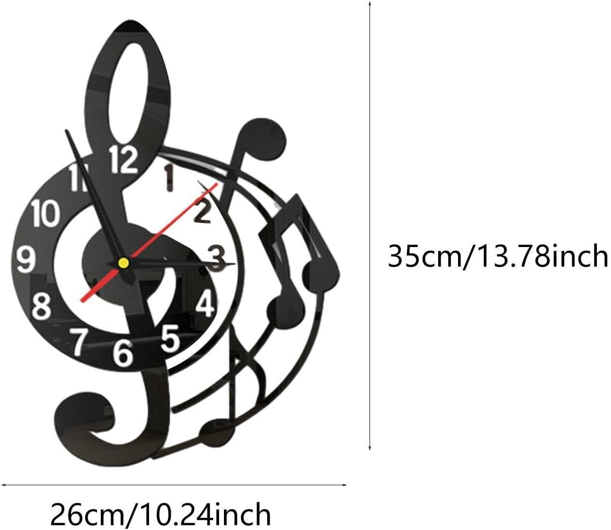 Music Note Wall Clock – Modern Silent Sweep Acrylic Design for Bedroom & Studio