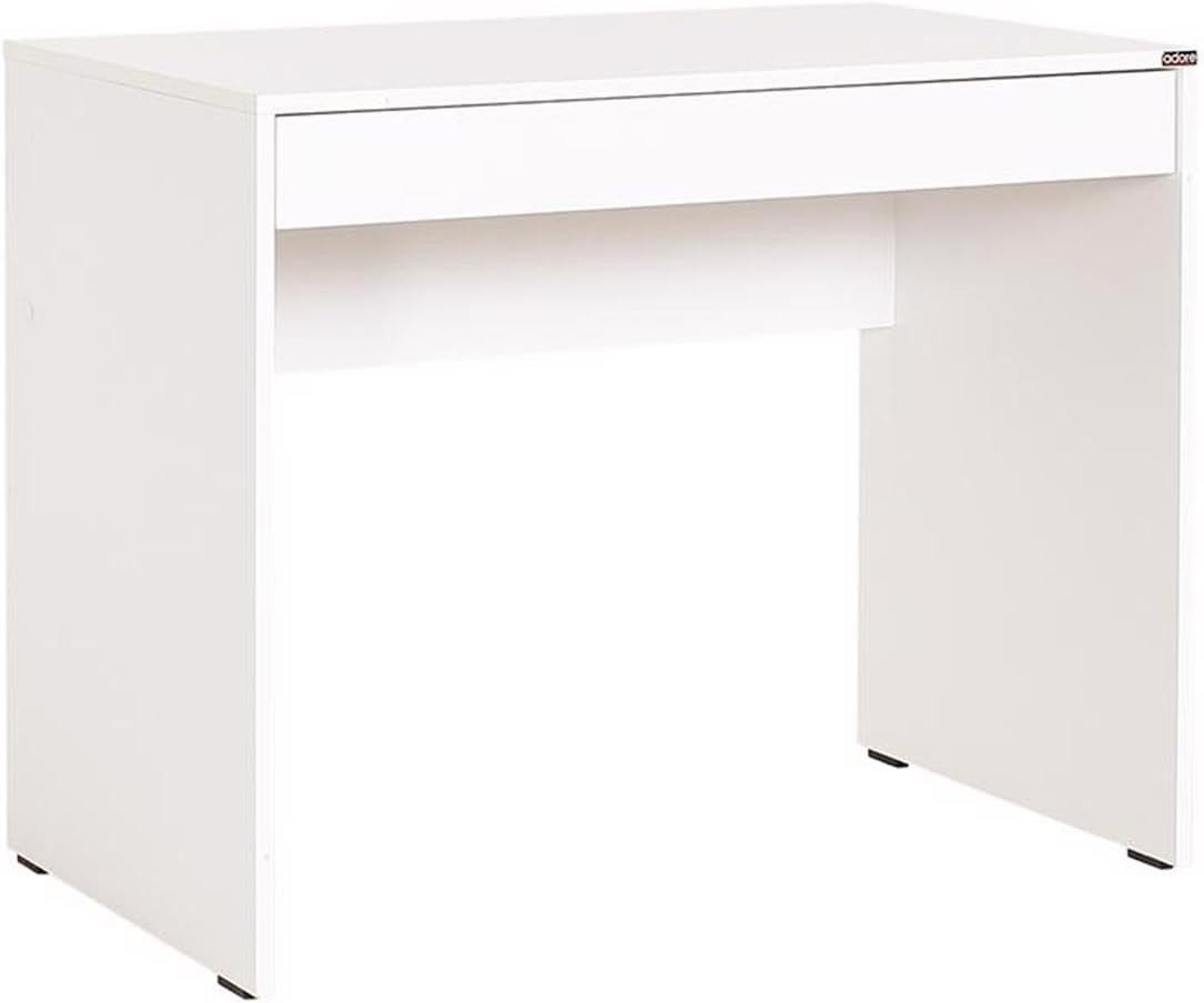 White Compact Desk 90x55cm with Full Drawer Matt Finish Home Office Table