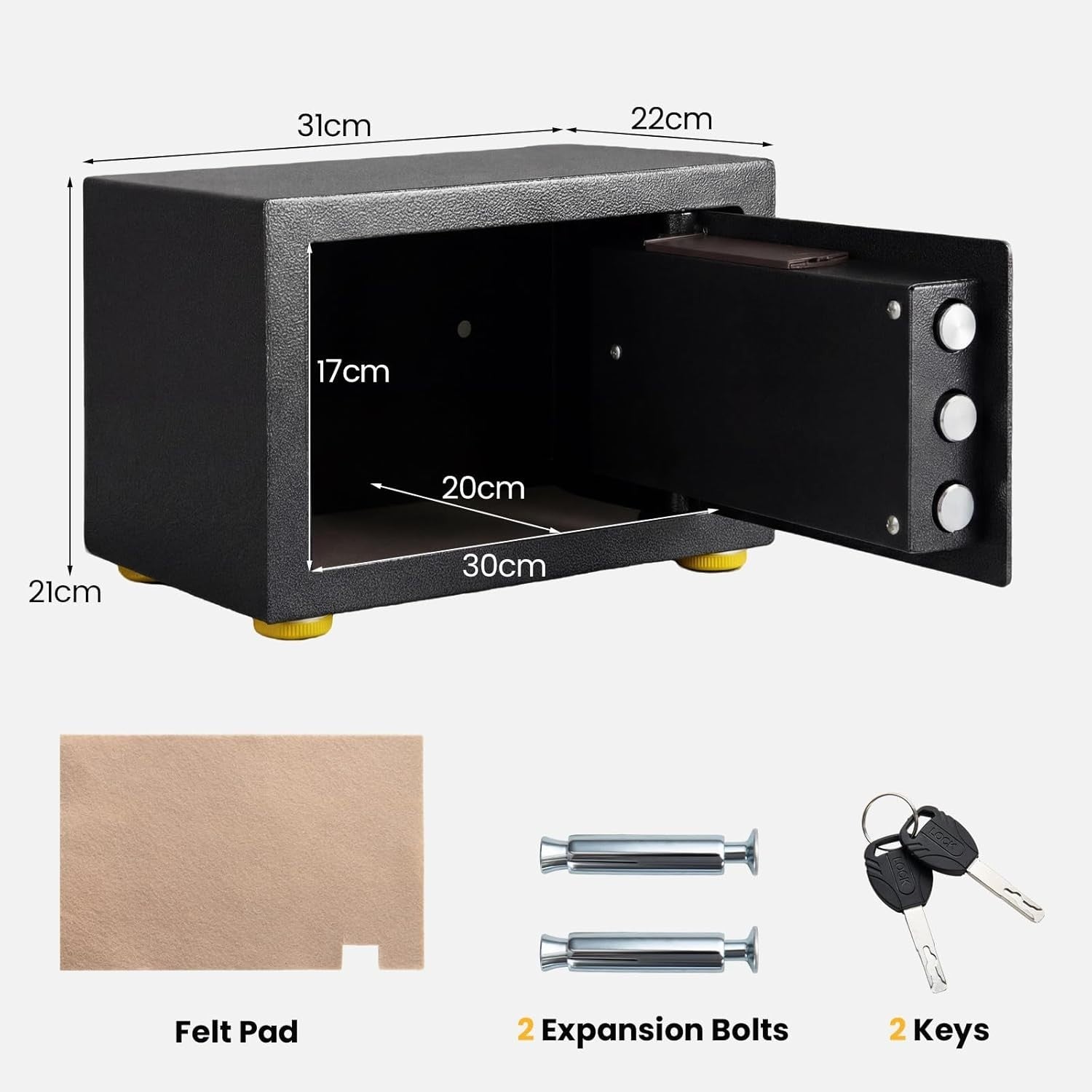 Digital Security Safe Box Keypad Lock Alarm Home Office Steel