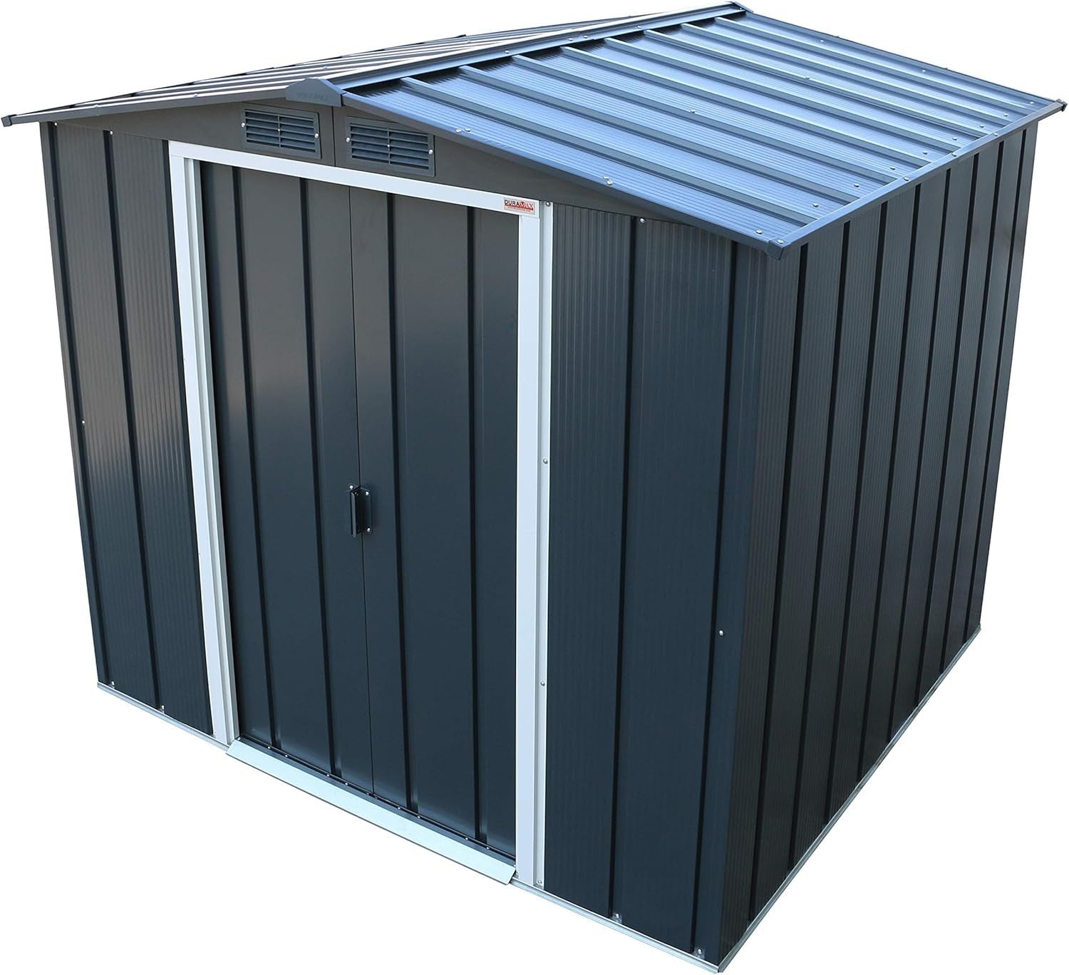 Metal Garden Storage Shed 6x6ft Waterproof Outdoor Tool & Bike Shed Anthracite