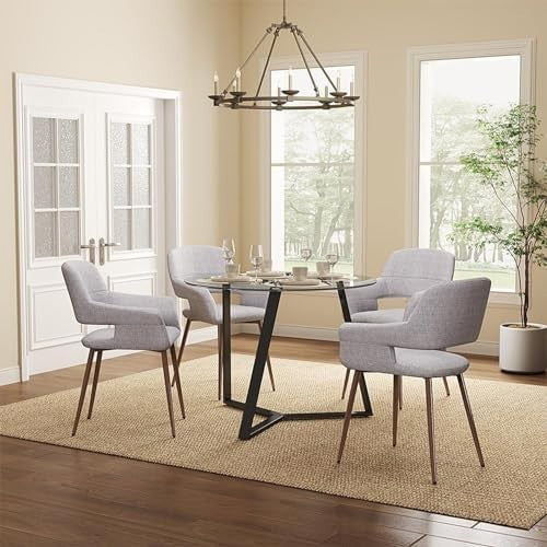 100cm Round Glass Dining Table with Black Metal Legs Modern Kitchen Table