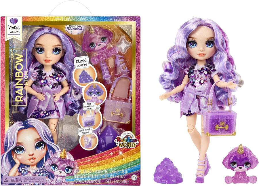 Purple Fashion Doll with Sparkle Slime Magical Pet Accessories 28cm