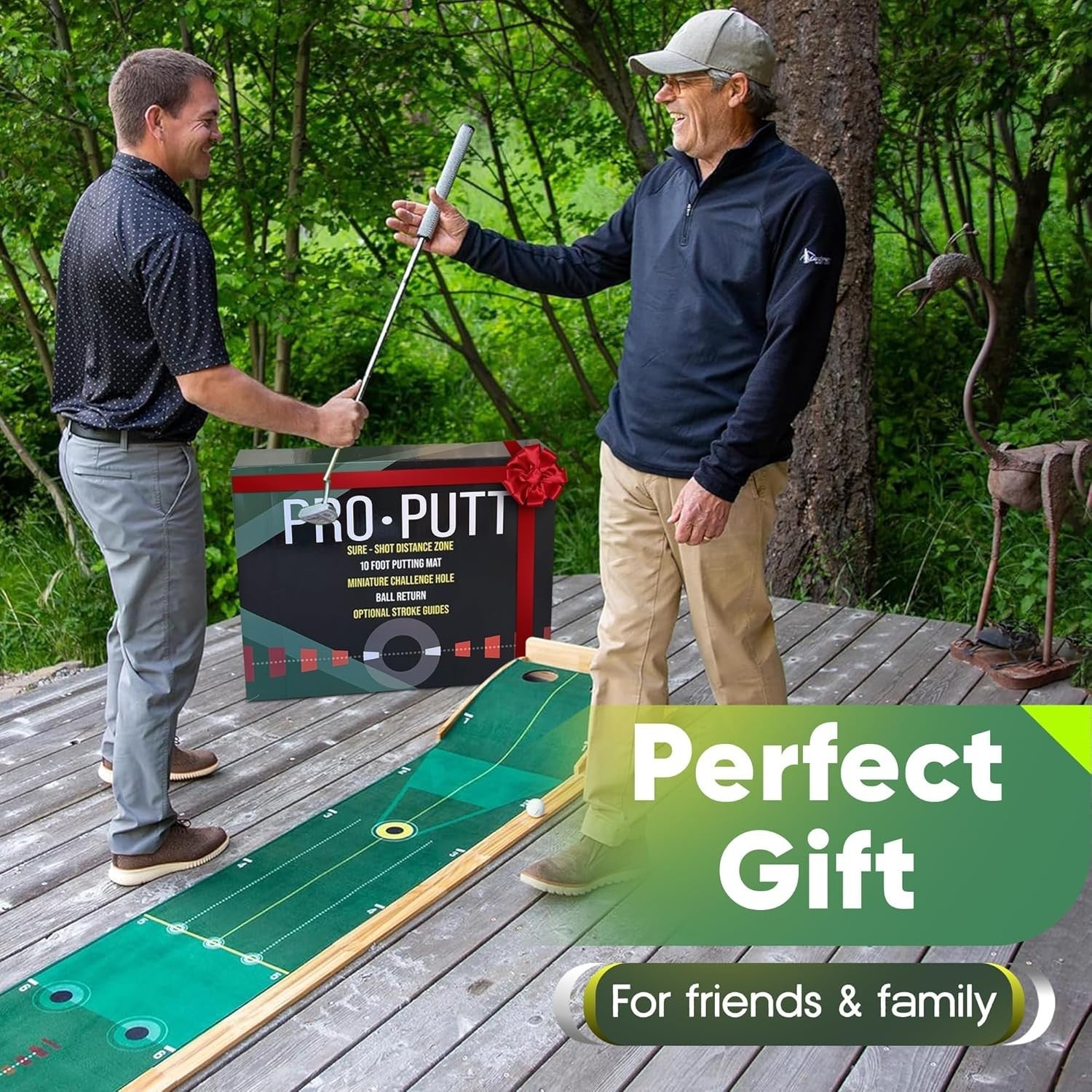 Indoor Golf Putting Mat 10ft Training Green Ball Return Practice Aid