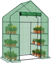 Walk-In Greenhouse 3 Tier 4 Shelf PE Cover Steel Frame Garden Plant Tent