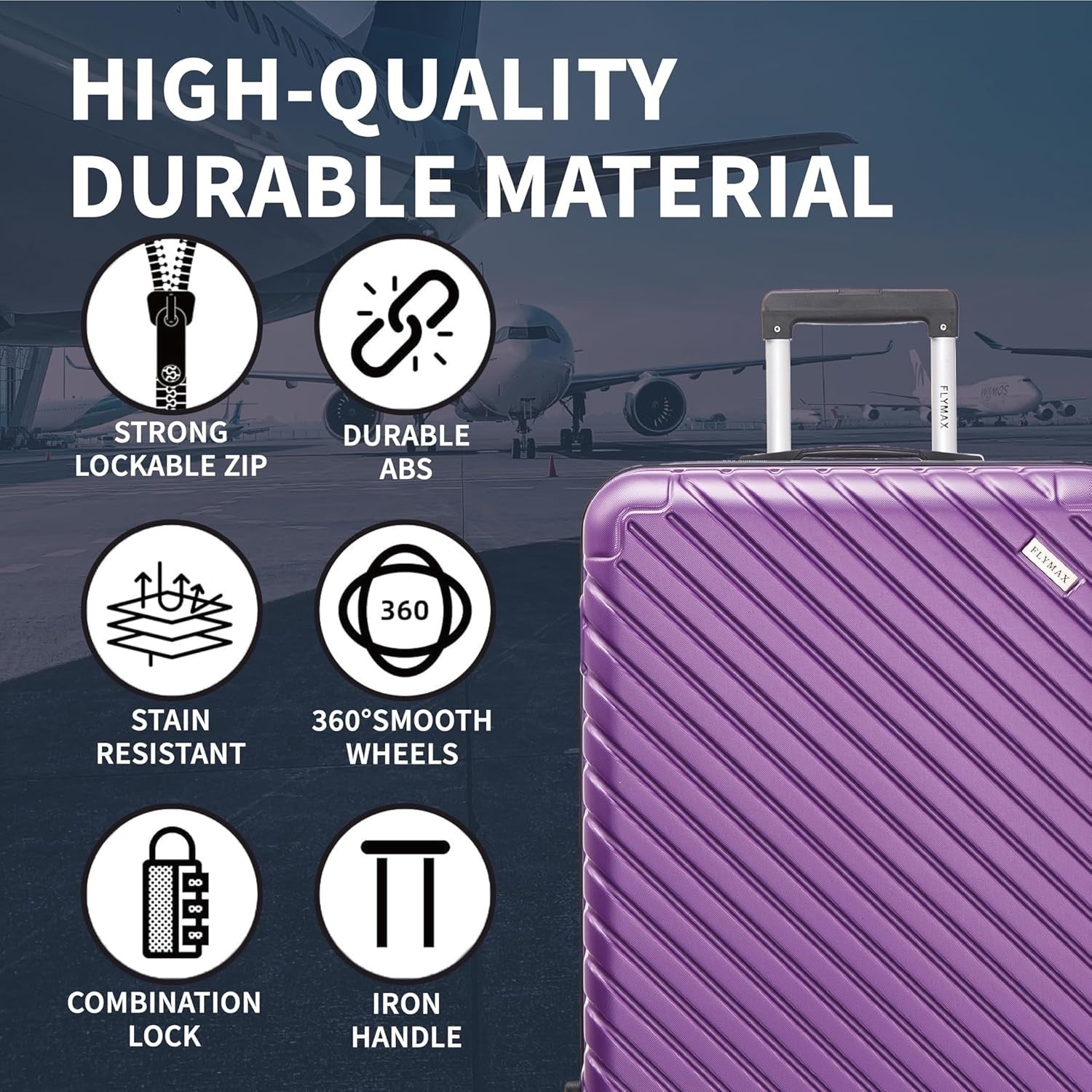 Large 29'' Hard Shell Suitcase Lightweight ABS 4 Wheel 100L Lock