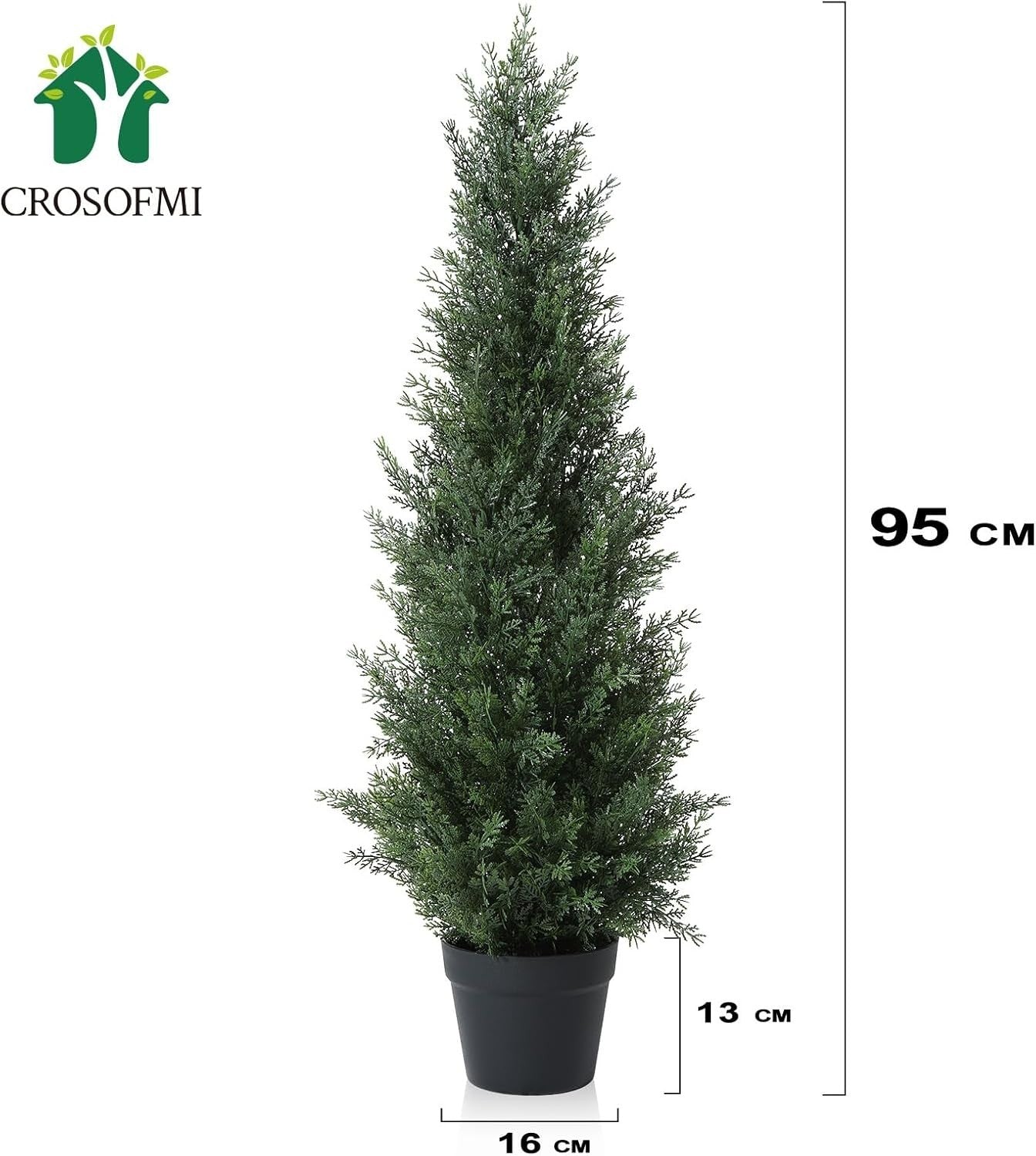 95cm Artificial Cedar Tree 2-Pack Outdoor Fake Plants Porch Home Garden Decor