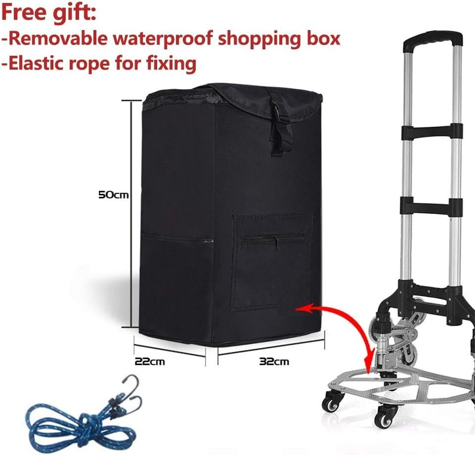 Aluminium Stair Climbing Trolley Folding Cart 10 Wheels Adjustable Handle