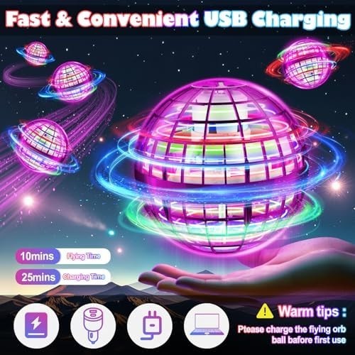 Magic 360° LED Boomerang Ball, Hand-Controlled Mini Flying Drone Toy Gift