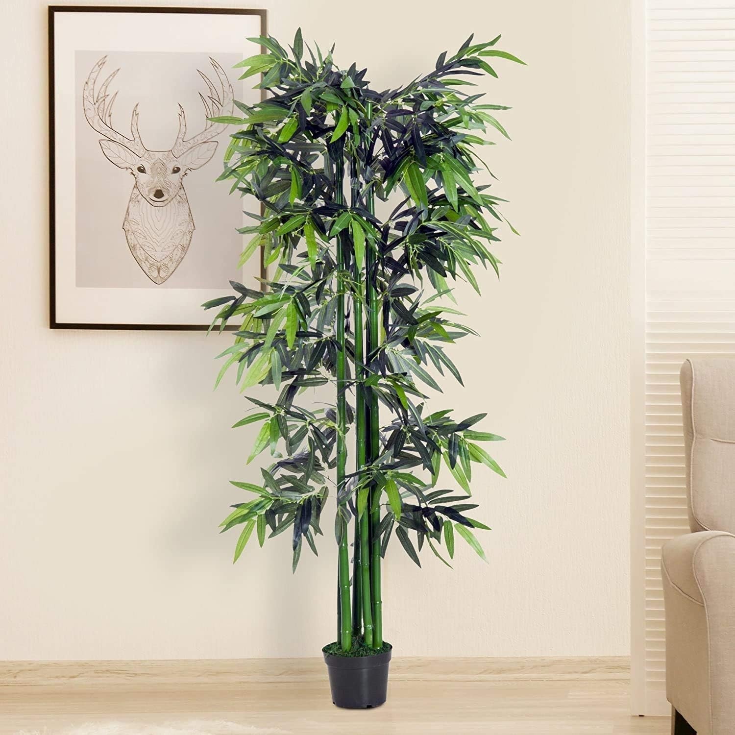Set of 2 6FT Artificial Bamboo Trees Potted Greenery Plant Home & Garden Decor