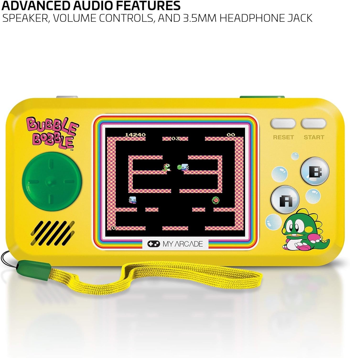 Mini Retro Bubble Arcade Game Console Handheld Yellow