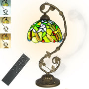 Stained Glass Table Lamp LED Remote Dimmable 3 Color Modes for Living Room