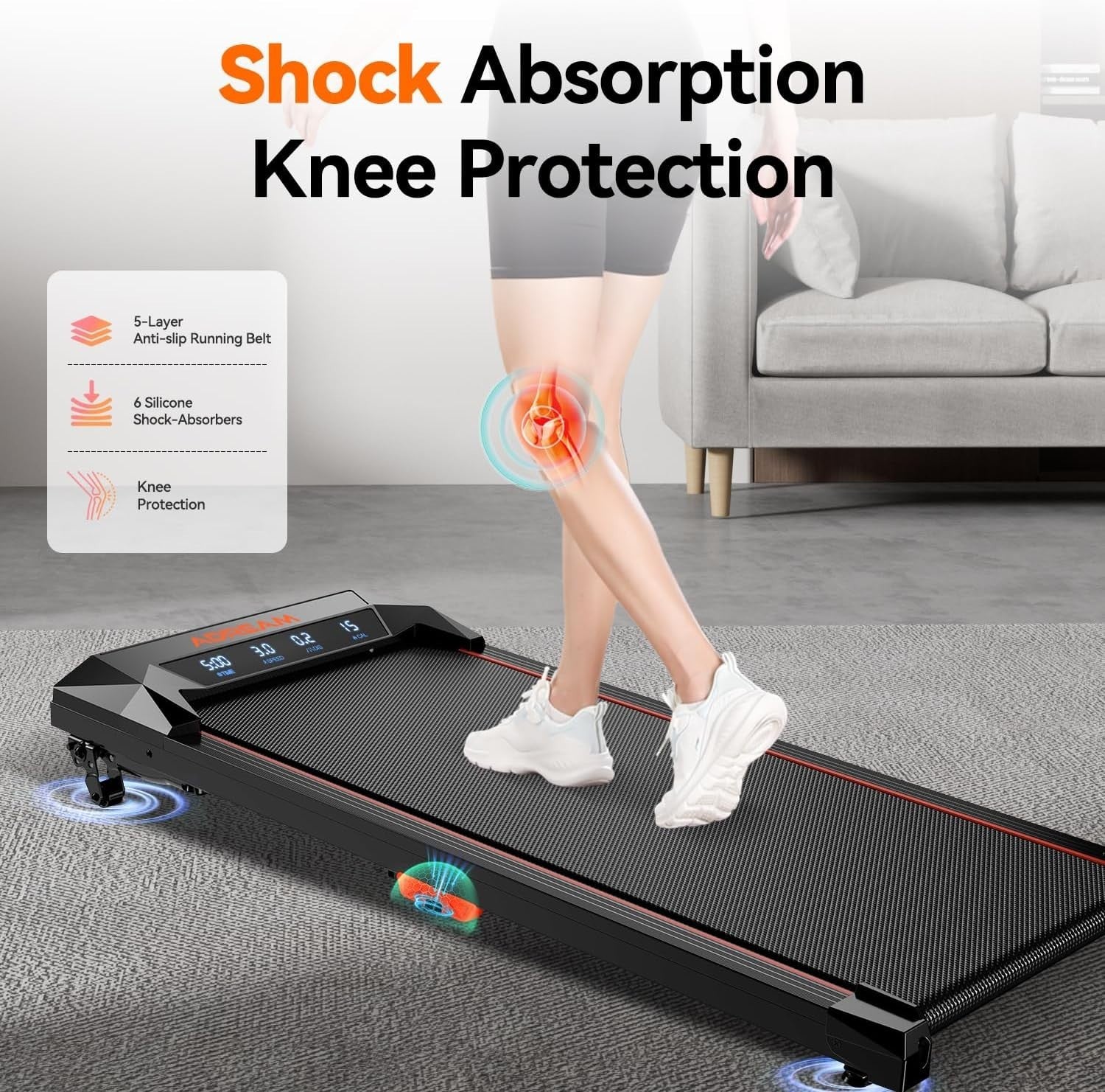 Foldable Under Desk Treadmill with Incline | Quiet Home & Office Workout