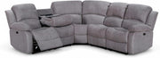 Electric Recliner 5-Seater L Shaped Corner Sofa with USB & Cupholders Light Grey