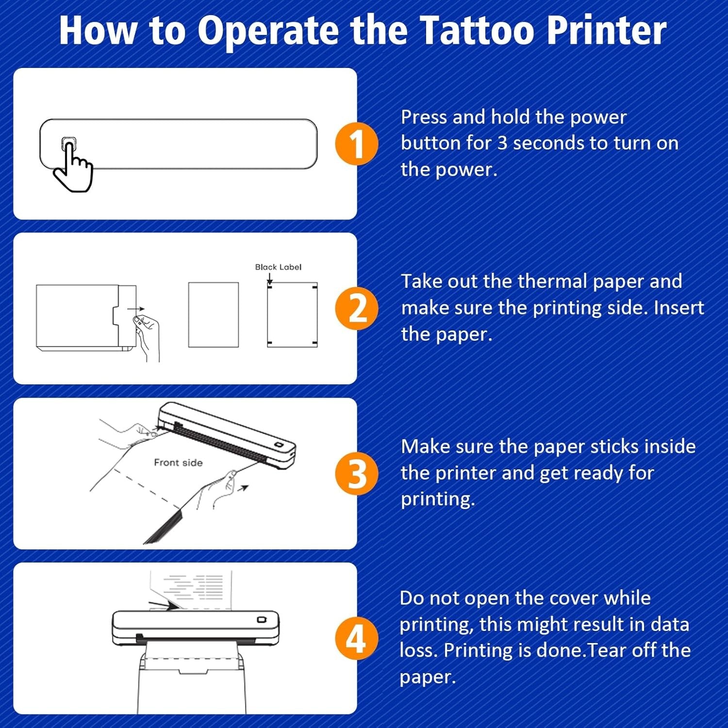 White A4 Tattoo Stencil Printer 2600mAh Wireless Bluetooth