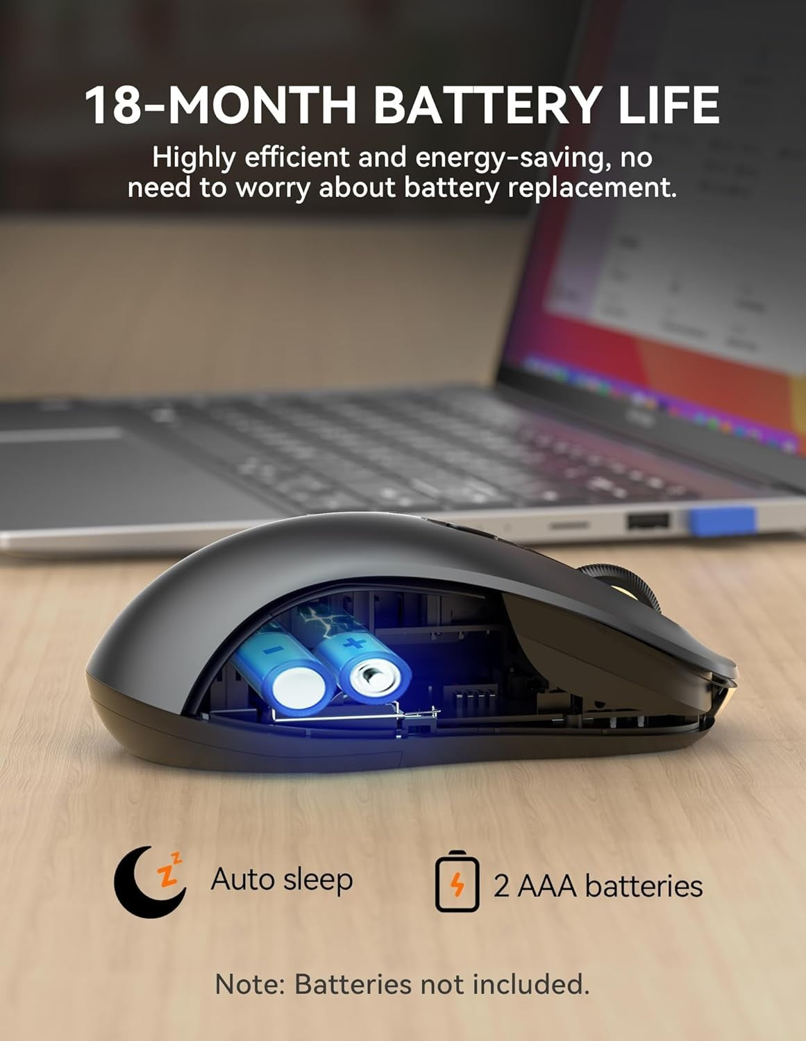 Ultra Quiet Wireless Mouse Multi Device Bluetooth USB 4800 DPI Office