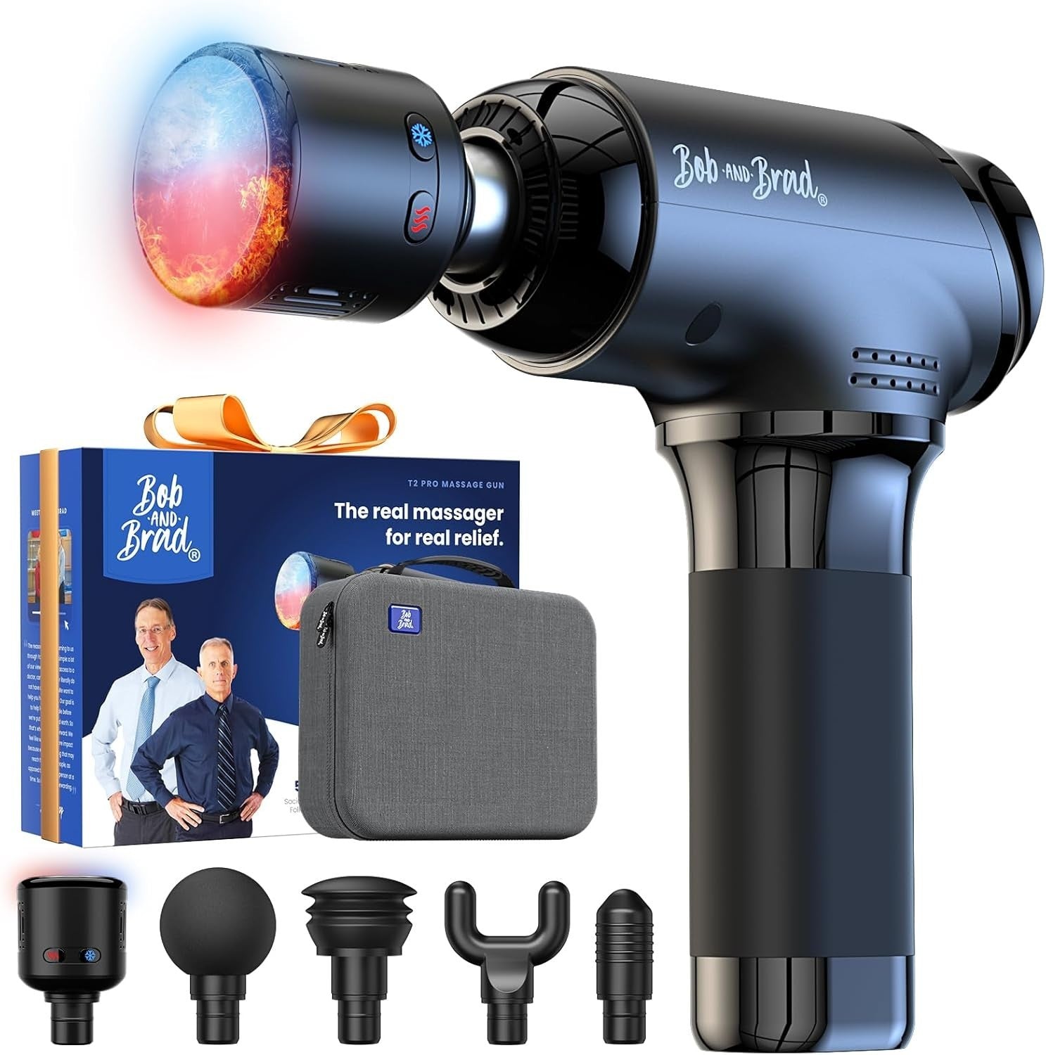 Deep Tissue Massage Gun Heat Cold Therapy Quiet Percussion Muscle Pain Relief