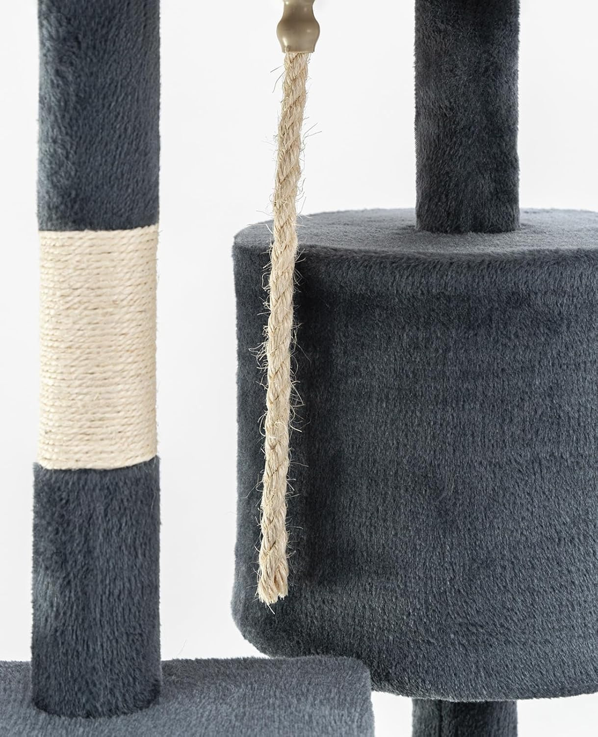 Cat Tree Scratching Post 112cm with Condo Sisal Rope Dark Grey Tower
