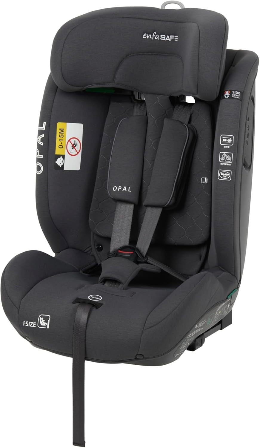 i-Size R129 Car Seat 76–150cm ISOFIX High Back Booster with Top Tether