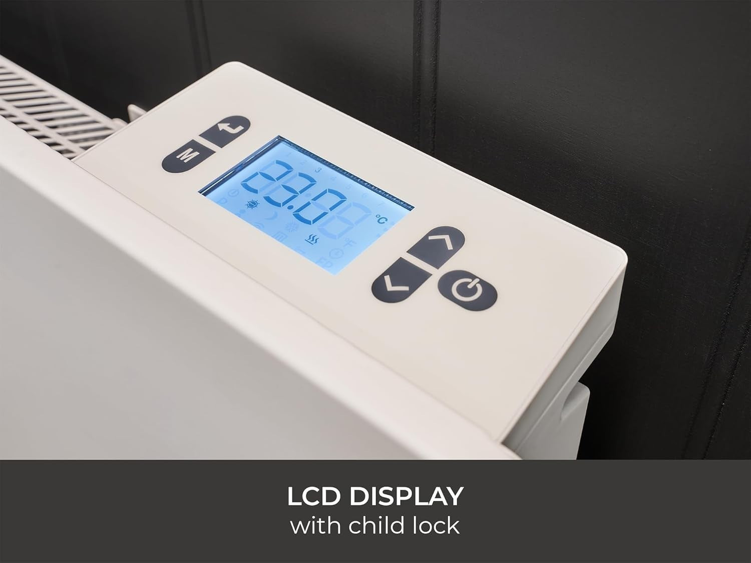 2000W Ceramic Core Electric Radiator Wall-Mounted LCD Timer Heater