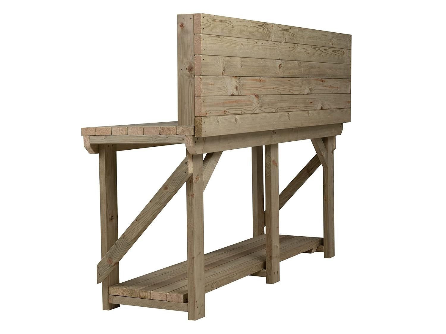 10ft Heavy Duty Workbench with Back Panel Pressure Treated Indoor/Outdoor Table