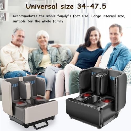 2-in-1 Foot & Calf Massager with Heat Shiatsu Kneading Vibration Beige