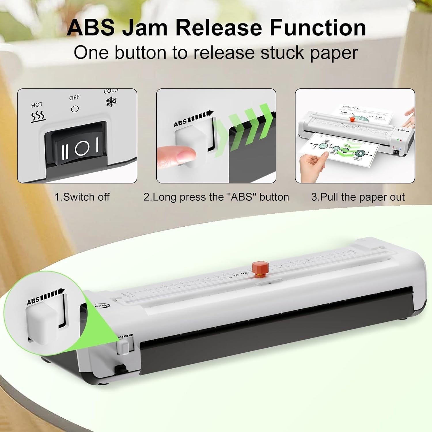 A3 Laminator Machine 90s Warm Up Hot Cold Anti Jam Cutter + 30 Pouches