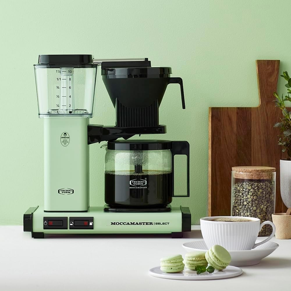 High-End Drip Coffee Maker 1.25L | Fast Brew, Quiet Operation, Pastel Green