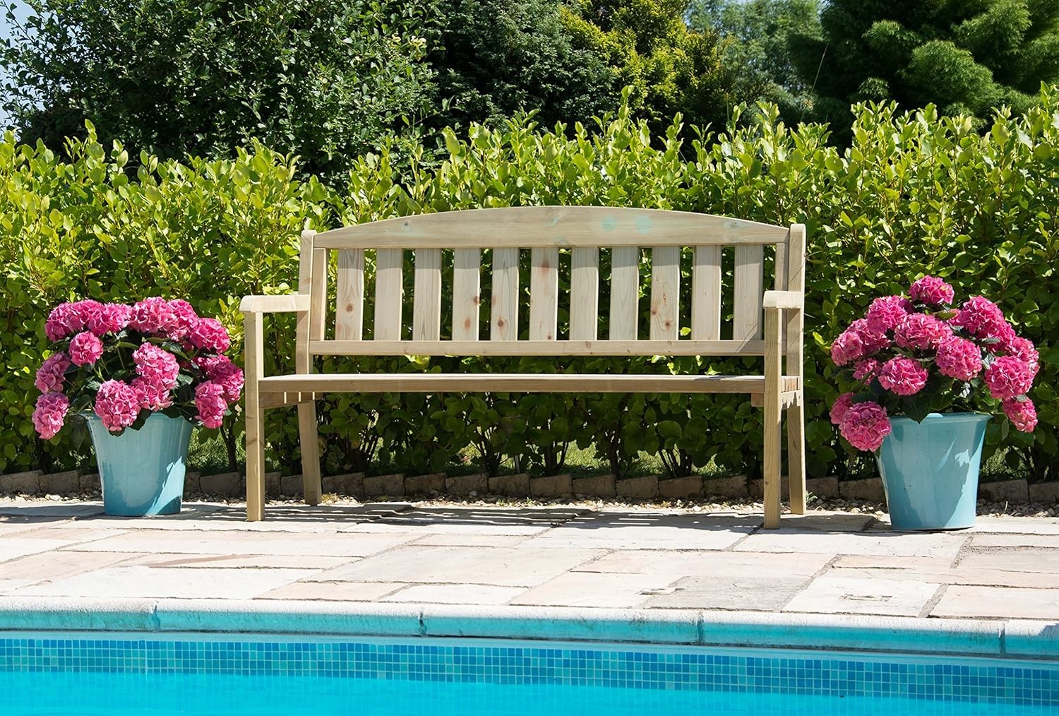 4 Seater Wooden Garden Bench 177cm Redwood Patio Park Bench Seat