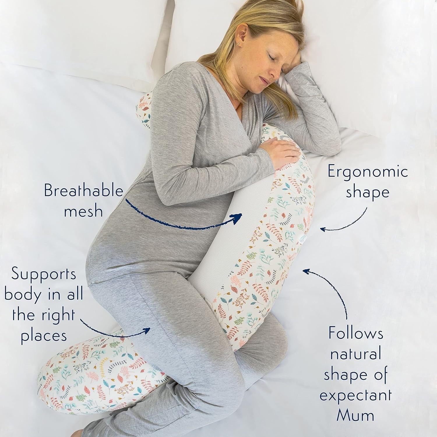 C Shape Pregnancy Pillow Full Body Maternity Support Sleep & Nursing
