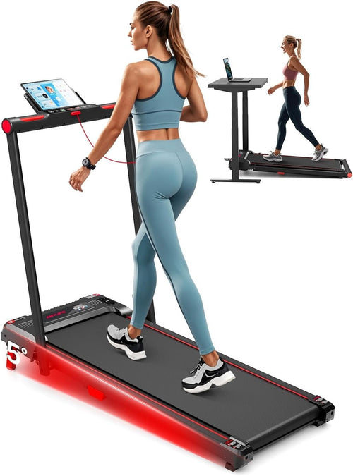 Under Desk Walking Pad Treadmill 330lb Capacity 2.5HP Incline