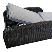 Luxury Outdoor Rattan Sun Lounger with 5cm Cushions, 4 Reclining Positions