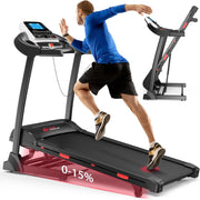 Folding Treadmill 1-16KM/H with 0-15% Incline & 18 Fitness Programs