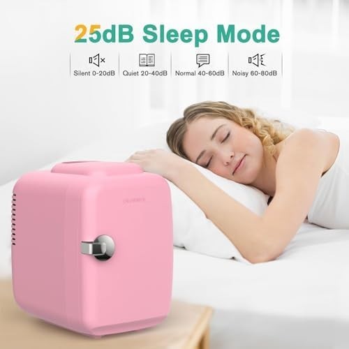 Portable Mini Fridge 4L Cooler & Warmer for Bedroom Office Car Pink