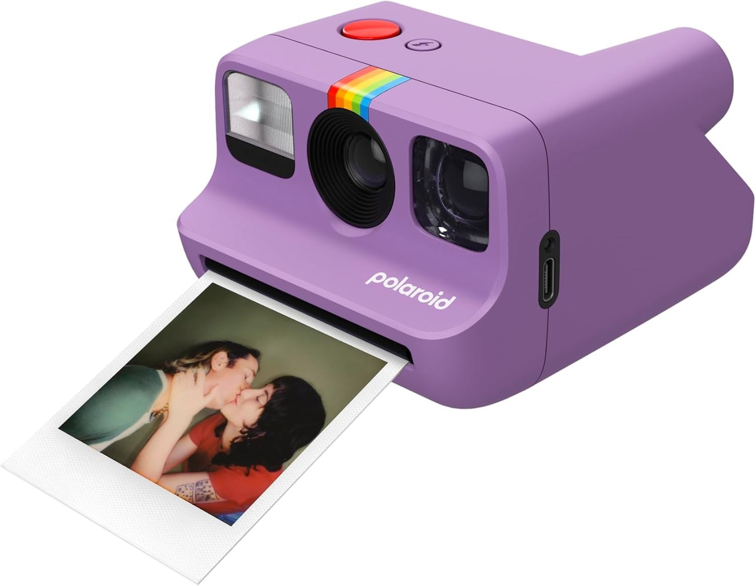 Mini Instant Film Camera Purple USB-C Selfie Mirror Dual Exposure