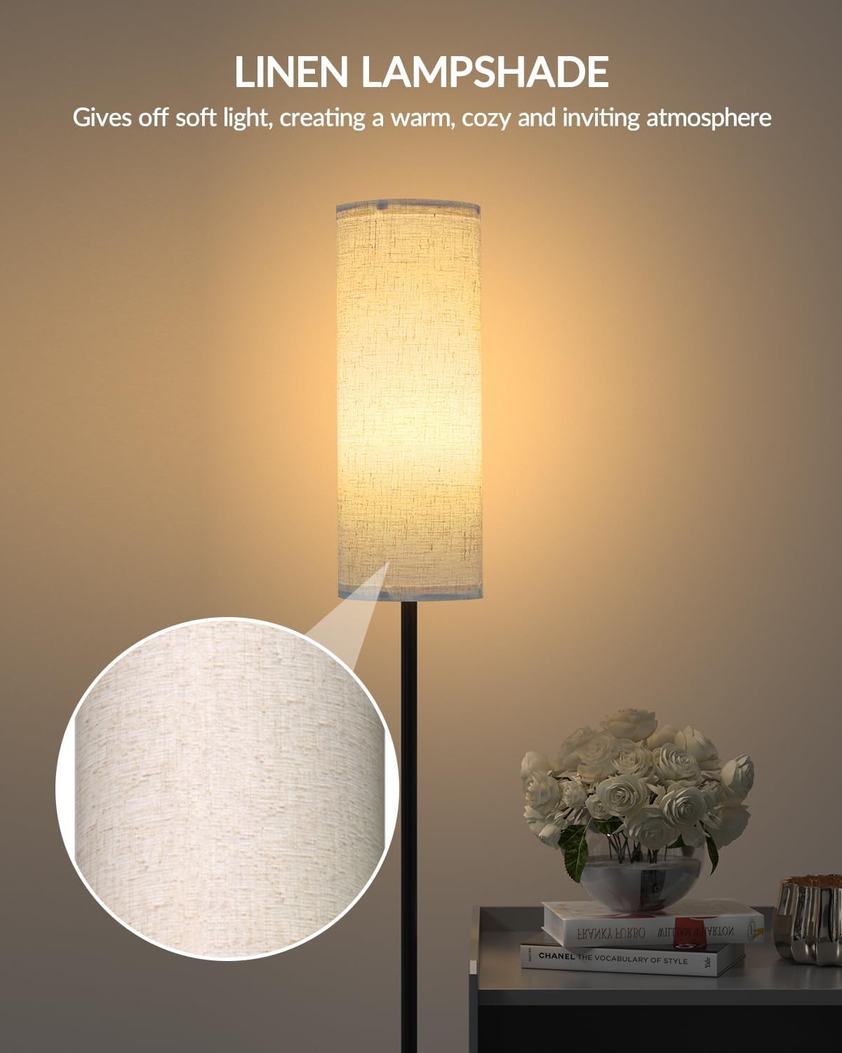 LED Floor Lamp Remote Control Dimmable Standing Light 3000–6000K 64 Inch