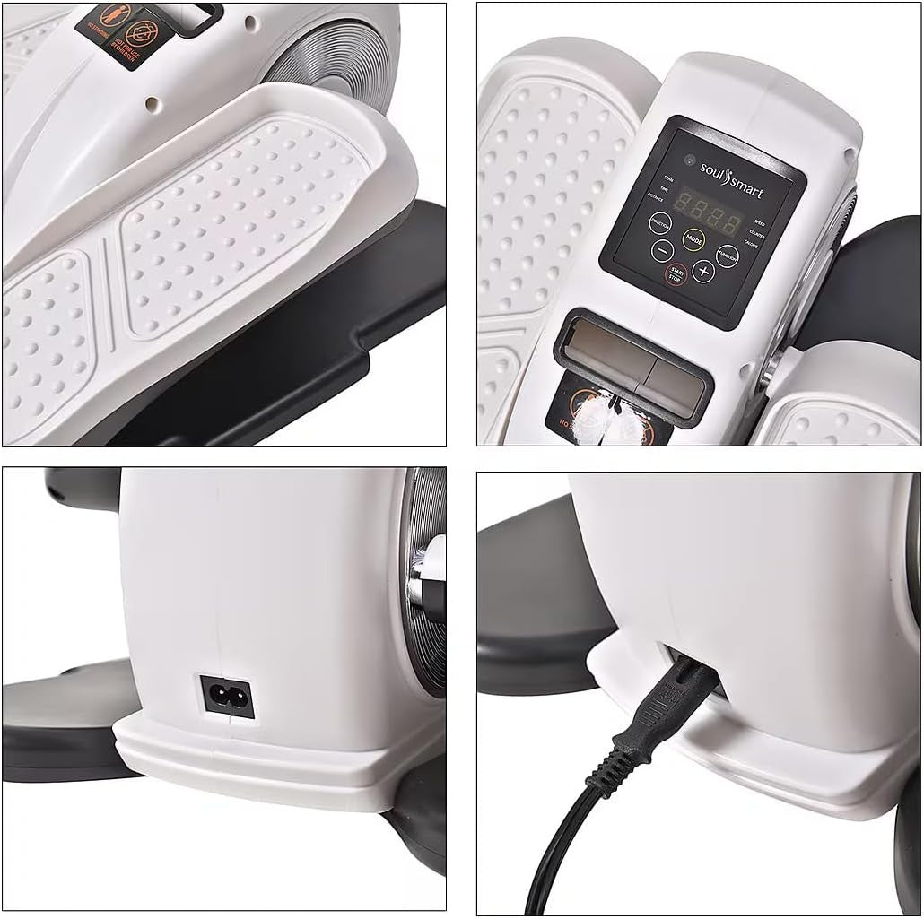 Under Desk Electric Stepper Elliptical Quiet Pedal Exerciser with Remote LCD