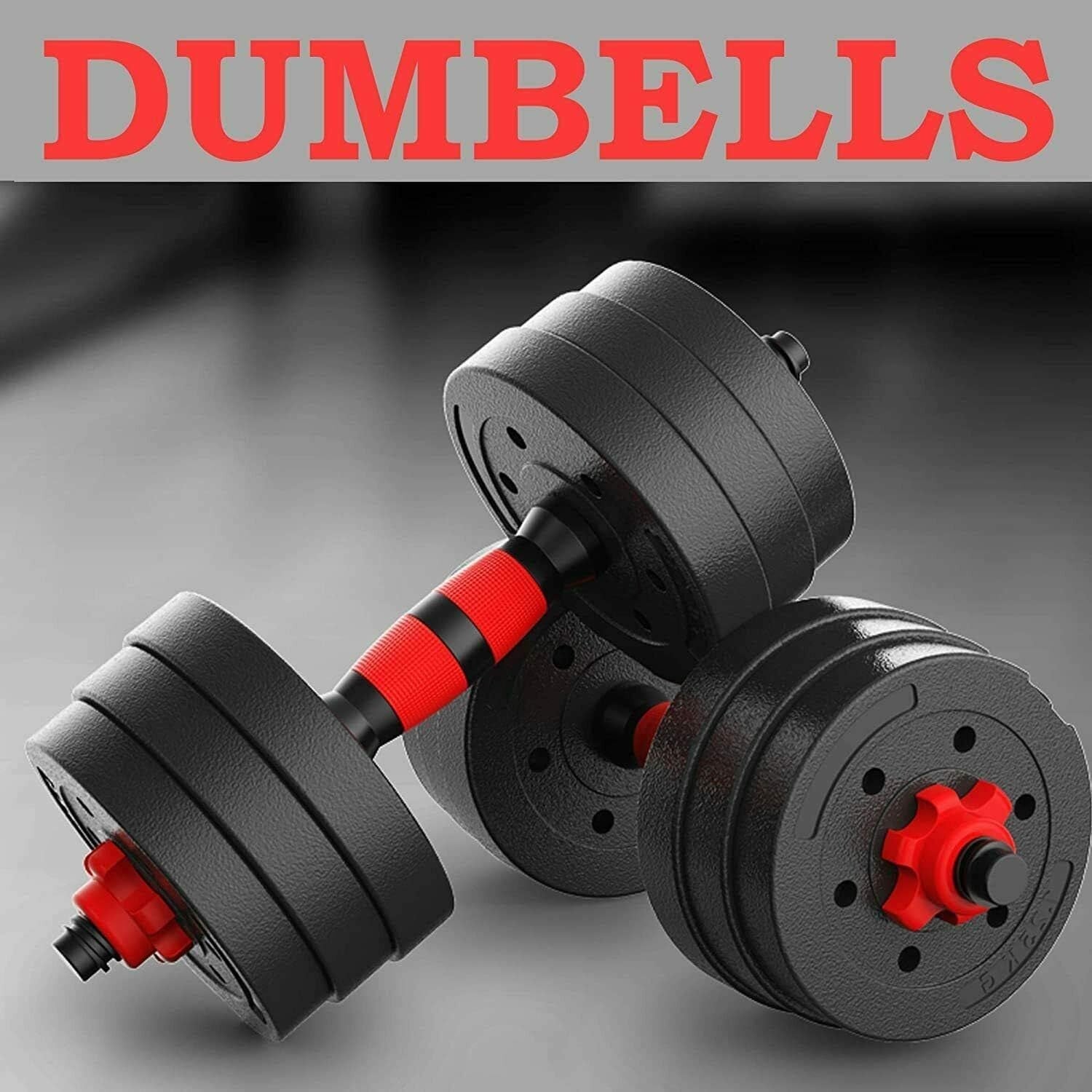 25KG Adjustable Dumbbell & Barbell Set Spinlock Vinyl Weights Home Gym