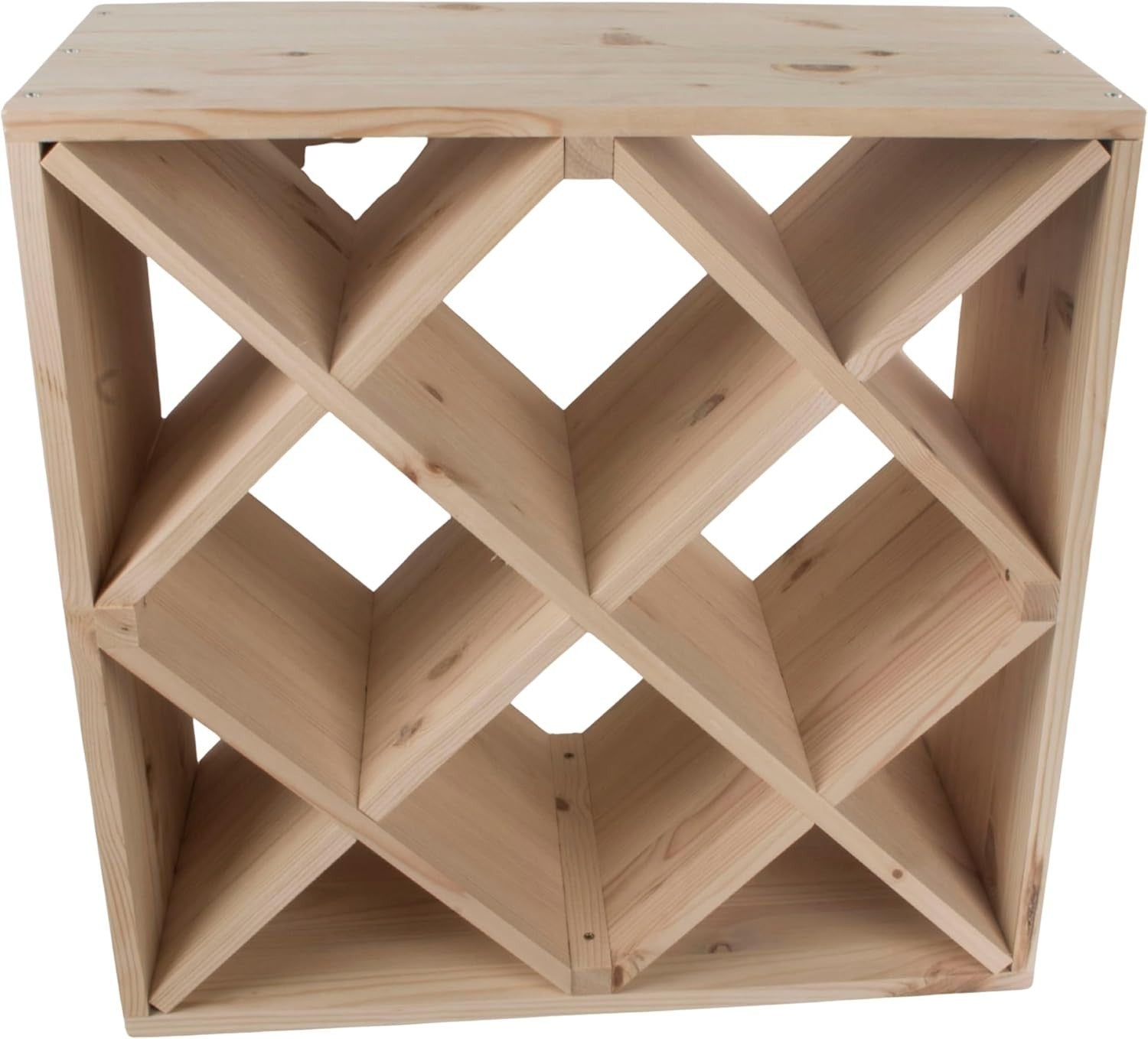 24 Bottle Wooden Wine Rack Cube Storage Stand | Freestanding Pine Display Unit